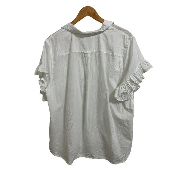 J.crew‎ classic- fit lightweight cotton poplin ruffle-sleeve shirt 20 #ay686 - Picture 6 of 6